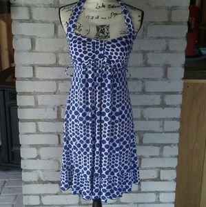 Blue and White halter top dress